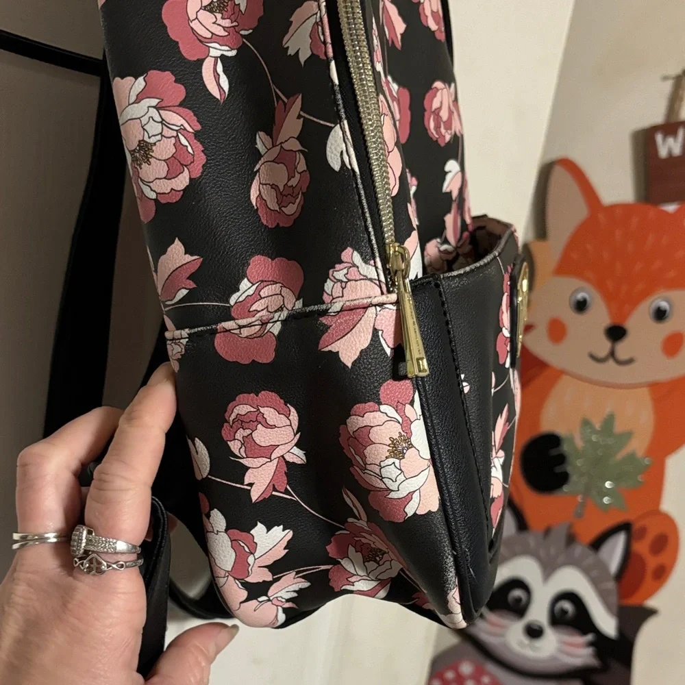 Juicy Couture Floral Black and Pink Backpack - Picture 7 of 14